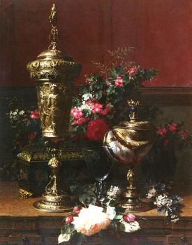A Still Life With A German Cup, A Nautilus Cup, A Goblet